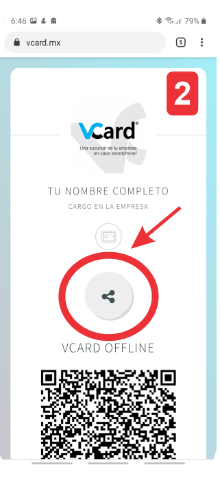 Tocar botón compartir