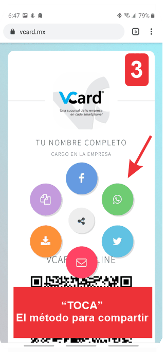 Seleccionar el método para compartir