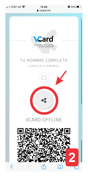 Tocar botón compartir