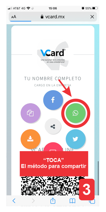 Seleccionar el método para compartir