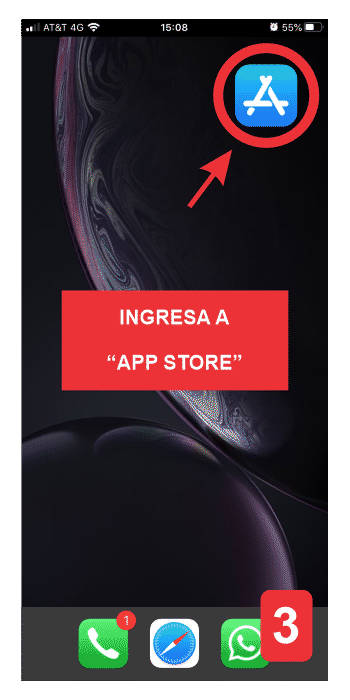 Es necesario ingresar a la App Store